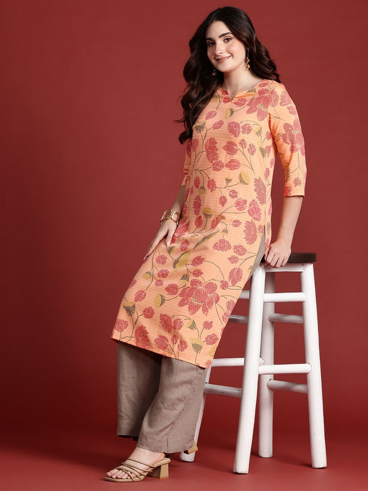 Anouk Floral Print Straight Kurta