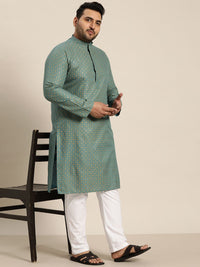 SOJANYA PLUS Lelaki Plus Saiz Motif Etnik Bercetak Kurta