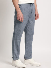 THE BEAR HOUSE Men Striped Mid-Rise Tapered Fit Trousers