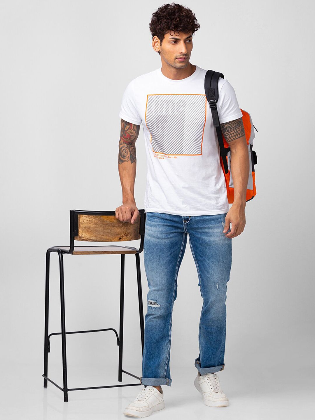 SPYKAR Men Rafter Relaxed Fit Mildly Distressed Light Fade Cotton Jeans
