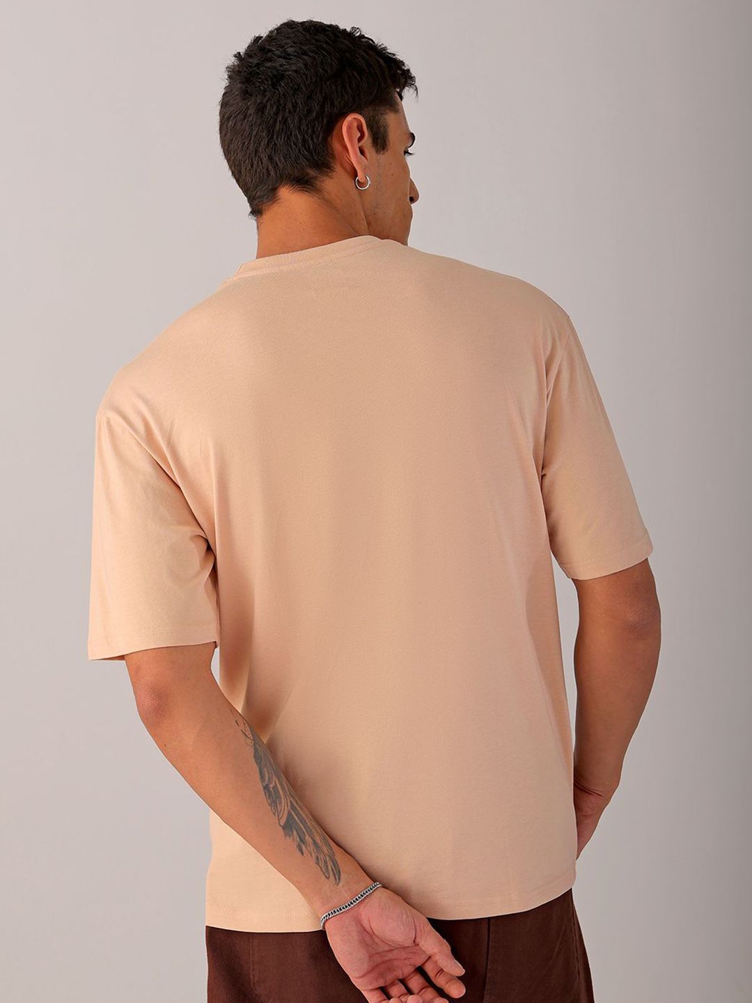 The Indian Garage Co Men Graphic Printed Boxy Oversized Pure Cotton T-shirt