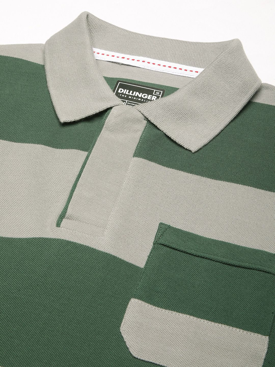 Lelaki Dillinger Lengan panjang sesuai dengan Polo berjalur Tshirt