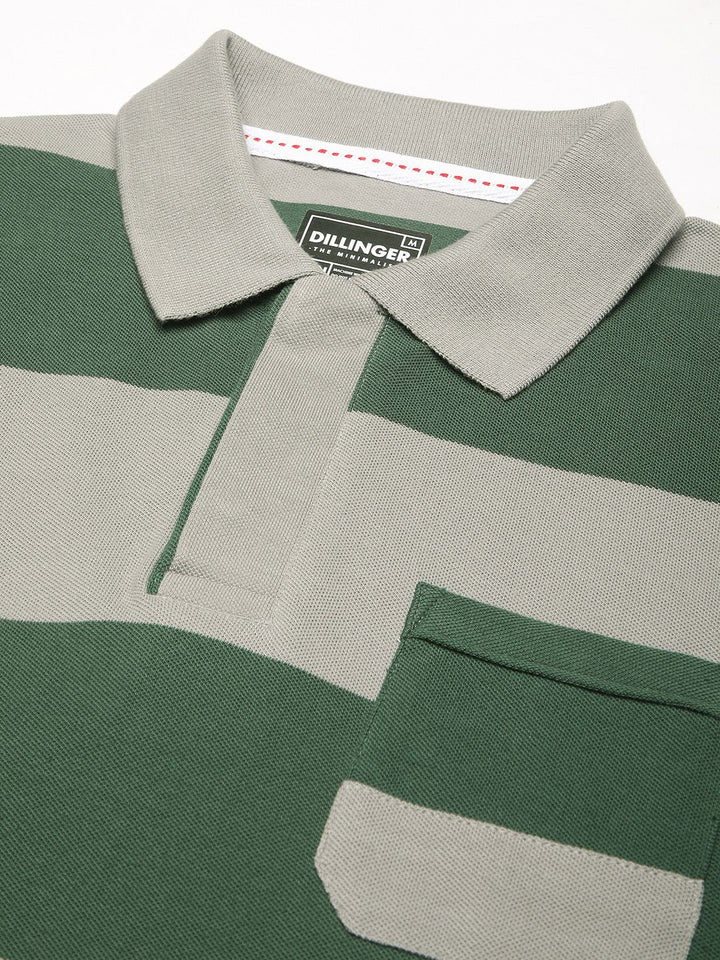 Lelaki Dillinger Lengan panjang sesuai dengan Polo berjalur Tshirt