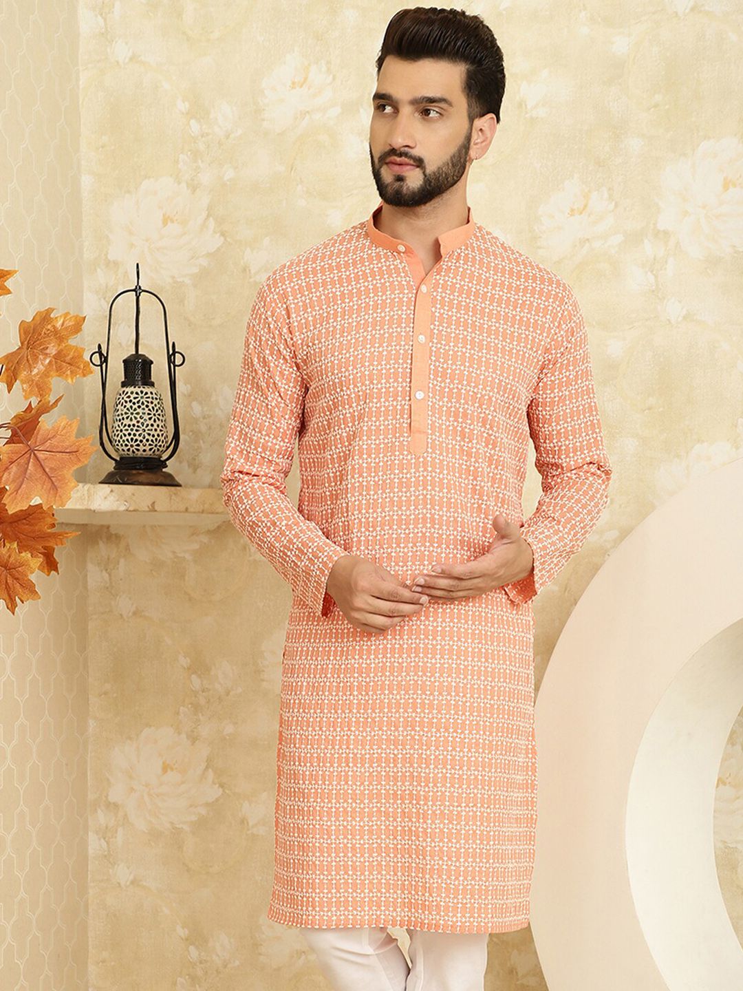 SOJANYA Ethnic Motifs Embroidered Pure Cotton Regular Kurta