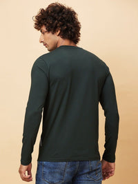 Being Human Men Printed Henley Neck Applique T-shirt