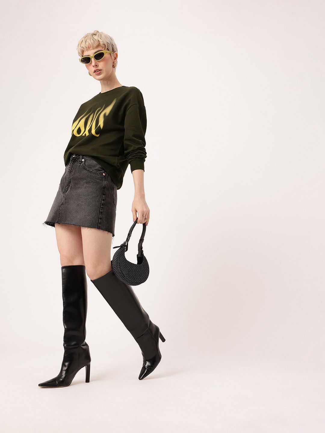DressBerry Typography Printed Relaxed Fit Sweatshirt