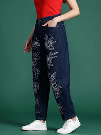 DressBerry Women Floral Printed Slouchy Fit Stretchable Jeans