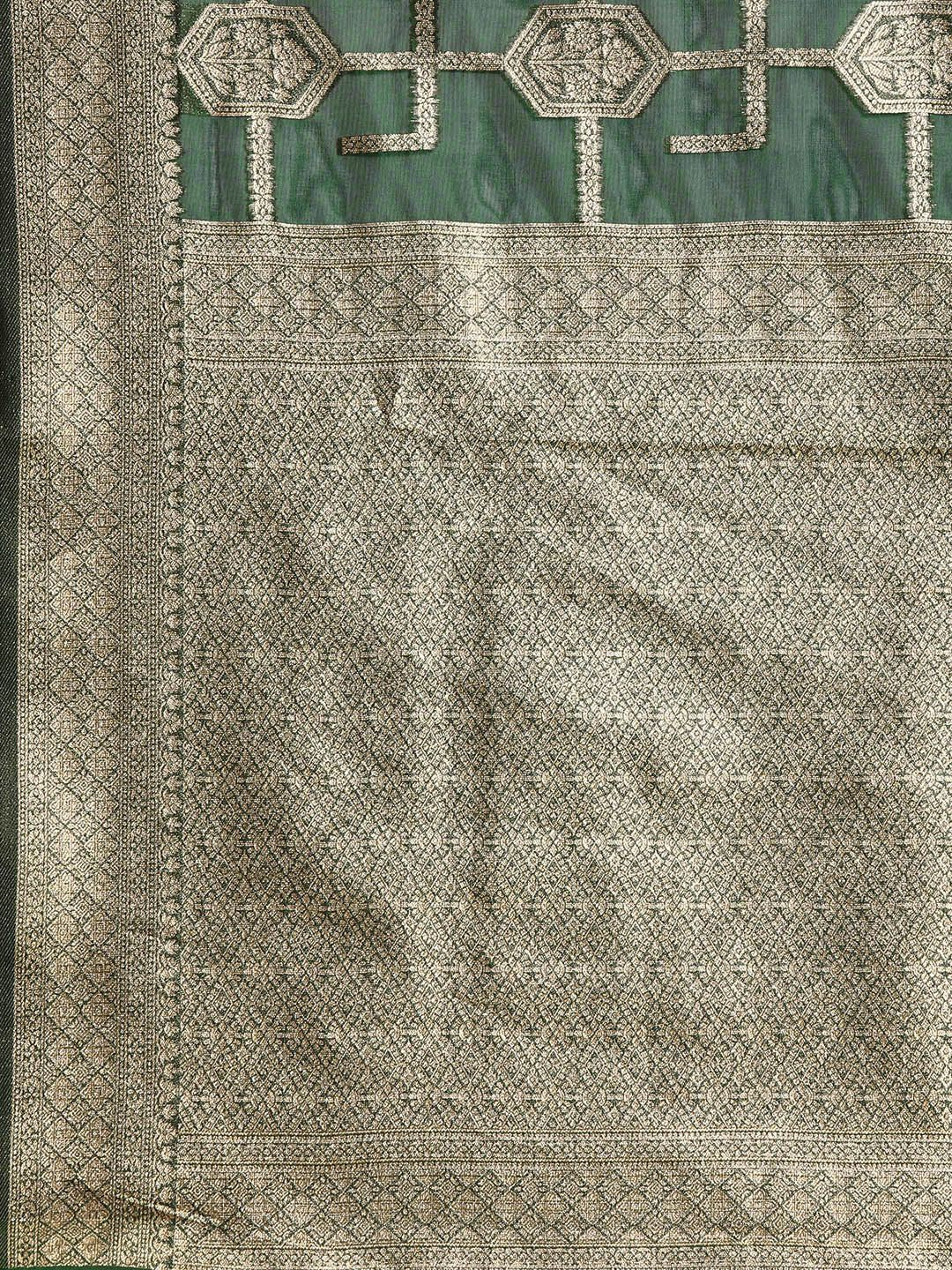Saree mall Ethnic Motifs Zari Organza Banarasi Saree