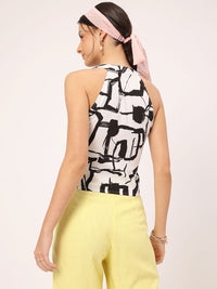DressBerry Radiant Revival Printed Asymmetric Wrap Top