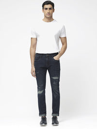 RARE RABBIT Men Erie Slim Fit Mid-Rise Ed Cotton Jeans