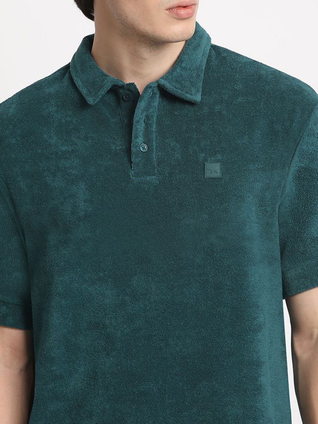 THE BEAR HOUSE Men Solid Polo Collar Relaxed Fit T-shirt