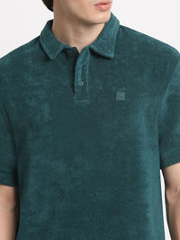 THE BEAR HOUSE Men Solid Polo Collar Relaxed Fit T-shirt