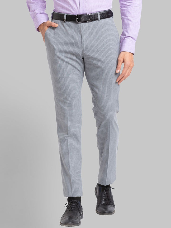 Park Avenue Men Striped Slim Fit Formal Trousers