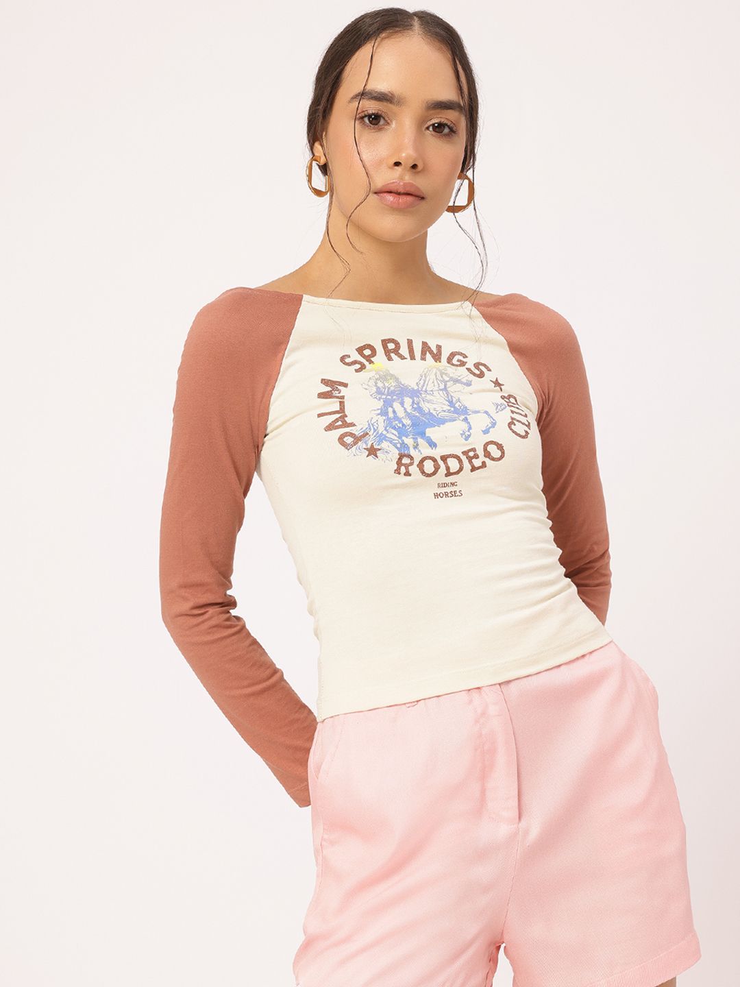 DressBerry Feminine Flair Printed Styled Back Top