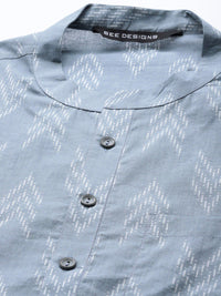 See Designs Men Grey Printed Kurta