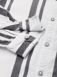 The Indian Garage Co Vertical Stripes Corduroy Pure Cotton Casual Shirt