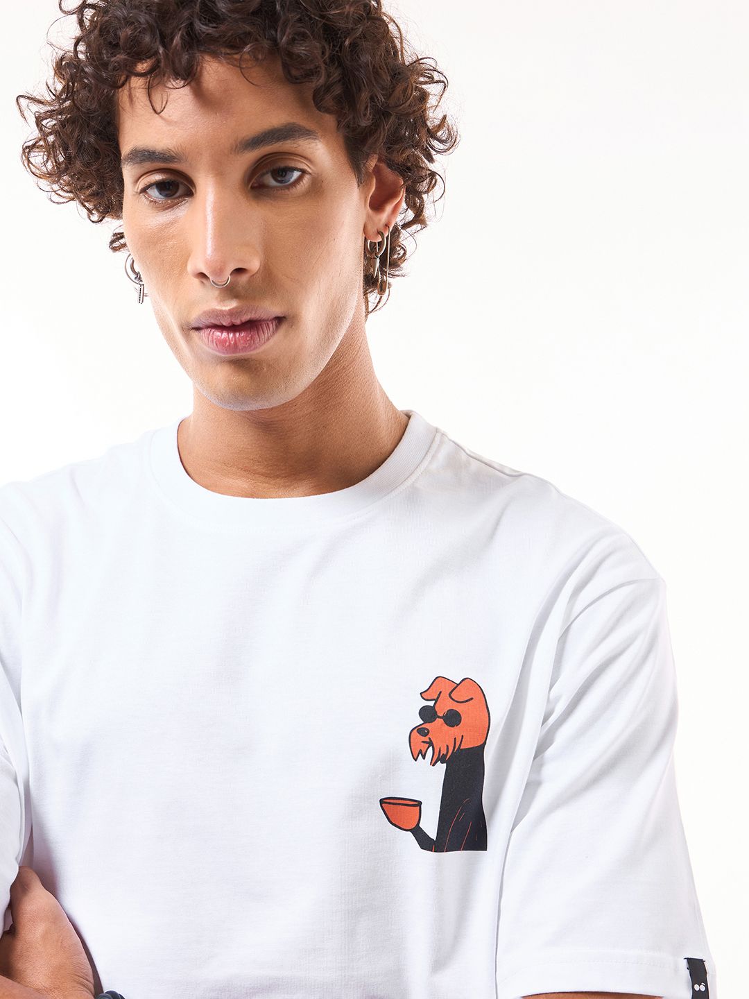 Bewakoof Graphic Printed Round Neck Pure Cotton Oversized T-shirt