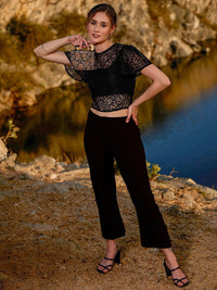 Athena Lace Back Knot Crop Top