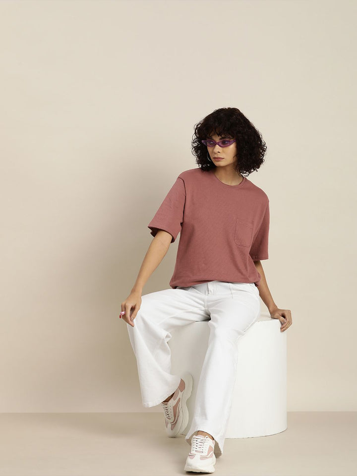 DILLINGER Womens Honeycomb Structure Oversized T-shirt
