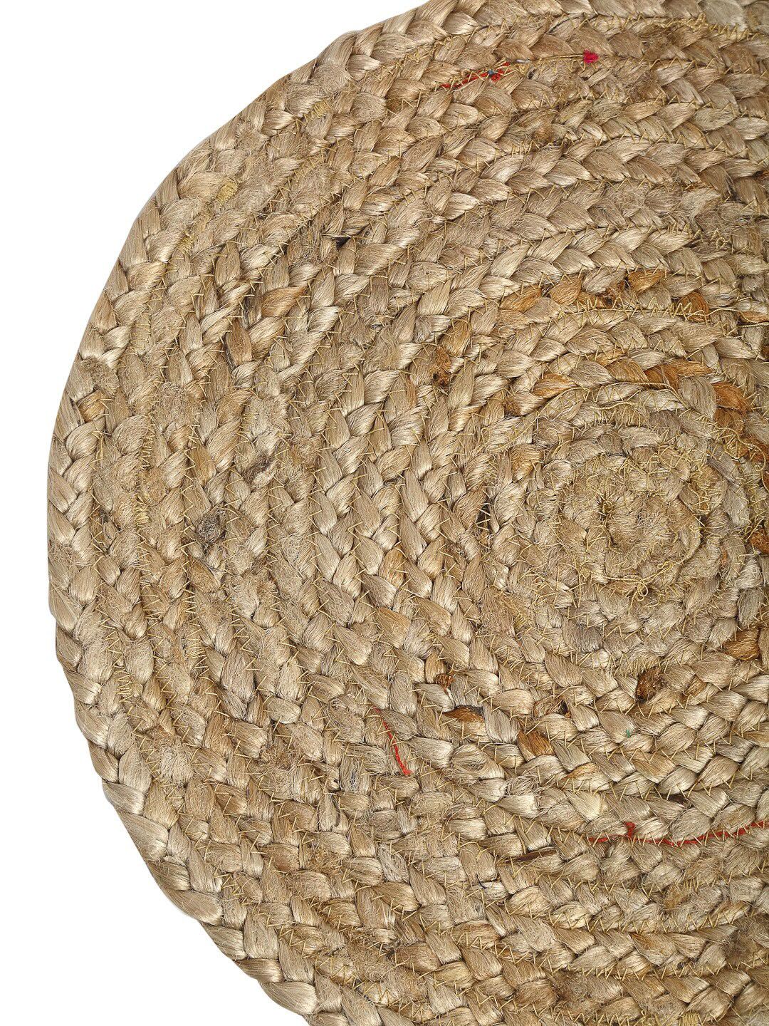 HOSTA HOMES Set Of 6 Brown Braided Reversible Jute Table Placemats