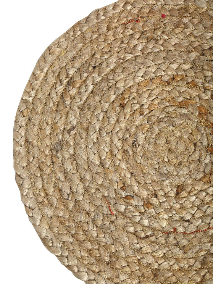 HOSTA HOMES Set Of 6 Brown Braided Reversible Jute Table Placemats