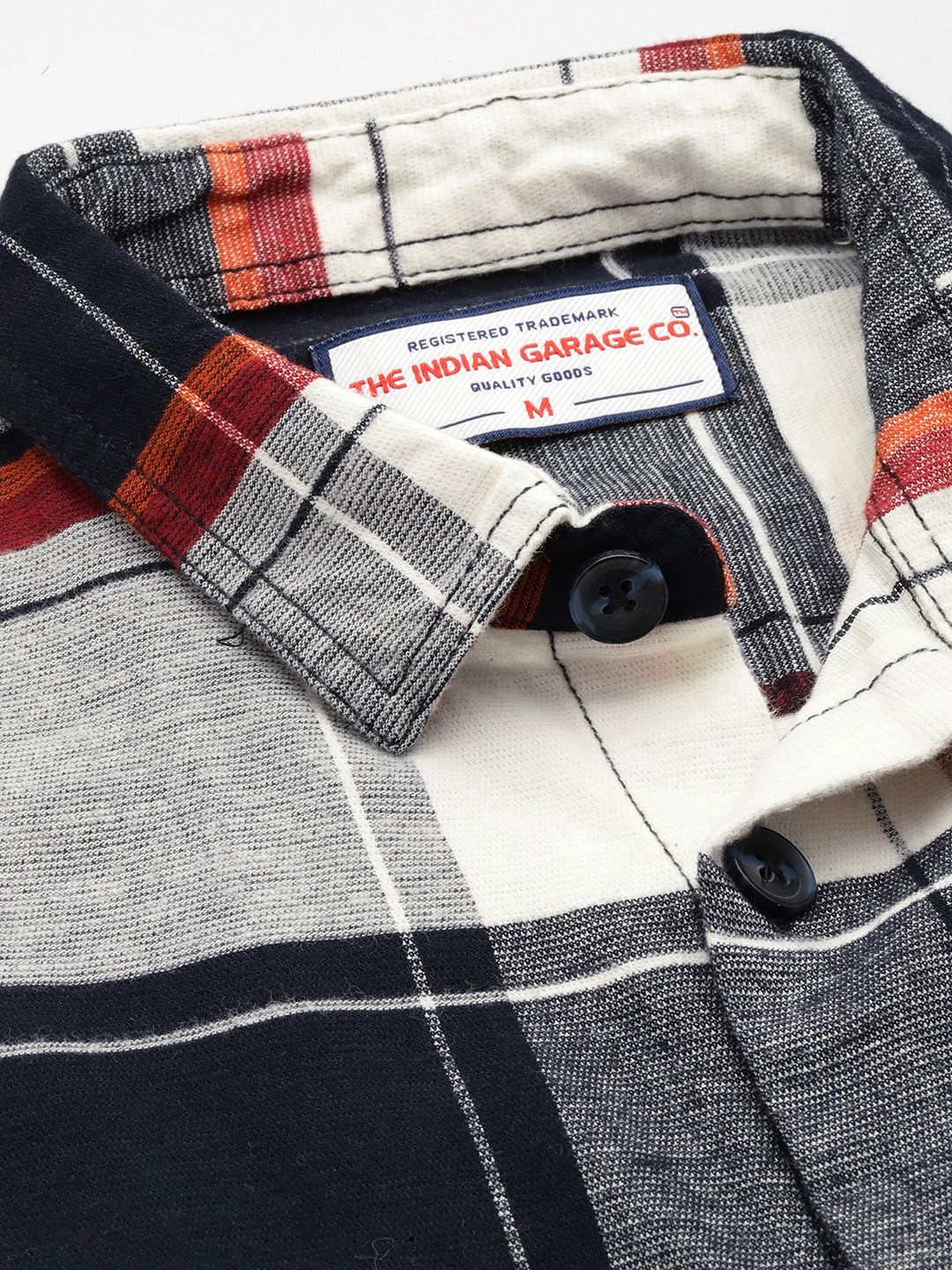 The Indian Garage Co Men Regular Fit Checkered Double Flap Casual Shirt
