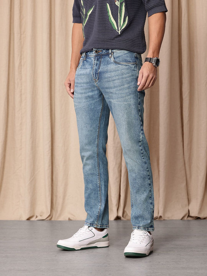 Mr Bowerbird Men Slim Fit Mid-Rise Heavy Fade Stretchable Jeans