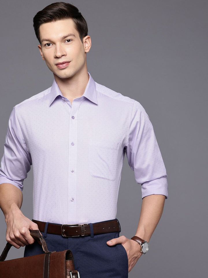 Raymond Slim Fit Textured Pure Cotton Formal Shirt