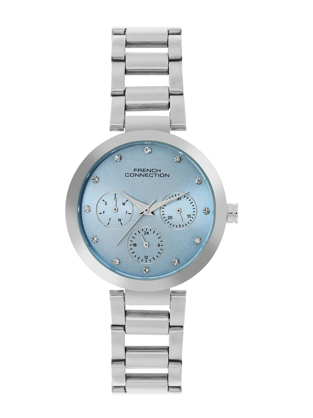 French Connection Women Embellished Dial & Stainless Steel Analogue Watch FCN0118USM