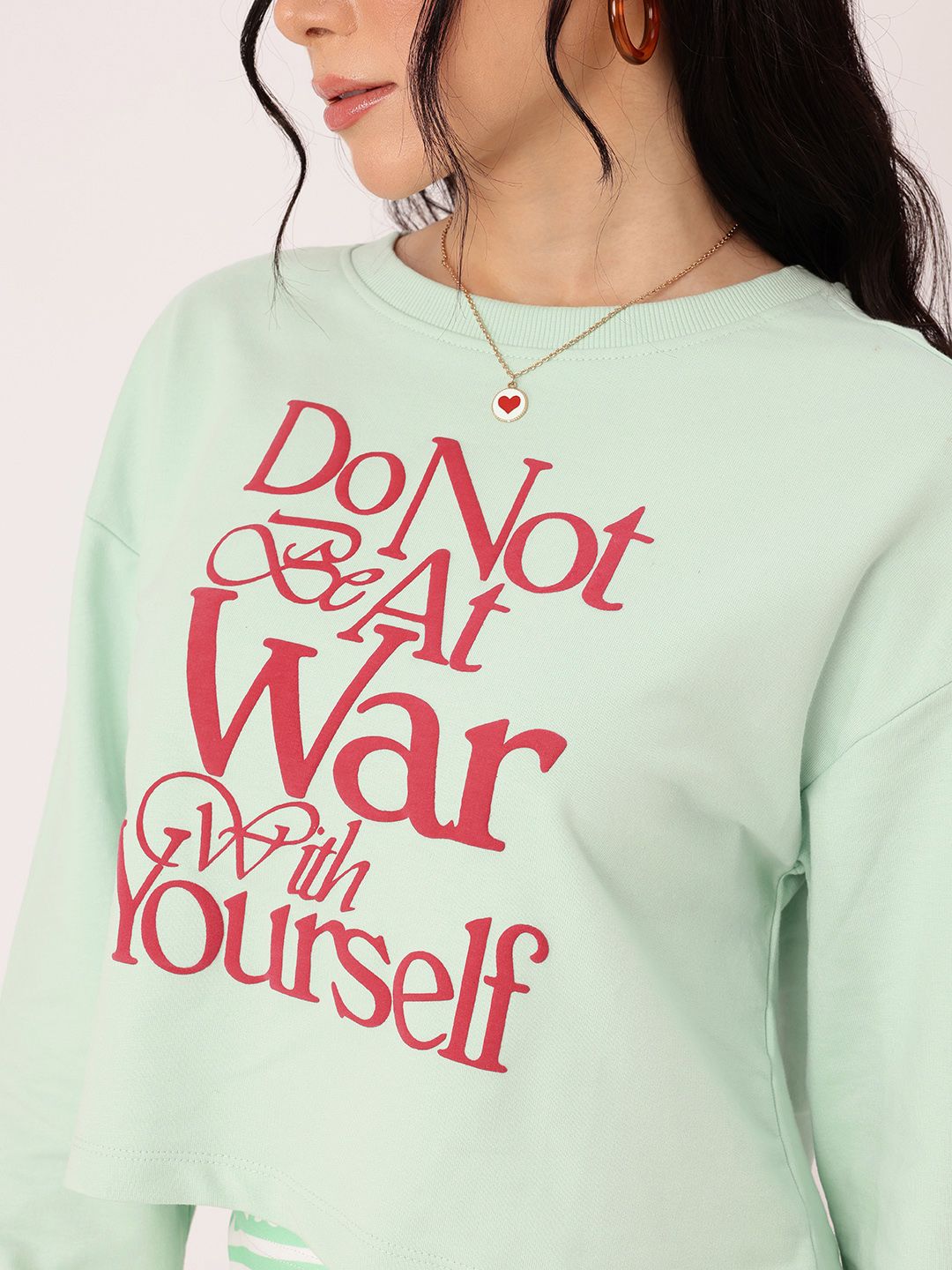 DressBerry Printed Cotton Terry Relaxed Fit Sweatshirts