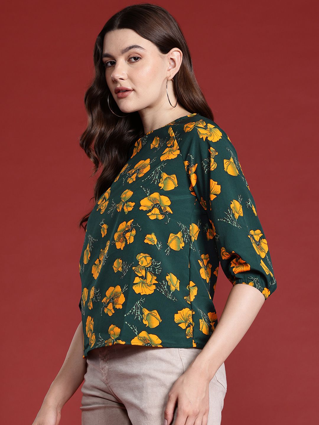 all about you Floral Print Puff Sleeve Top