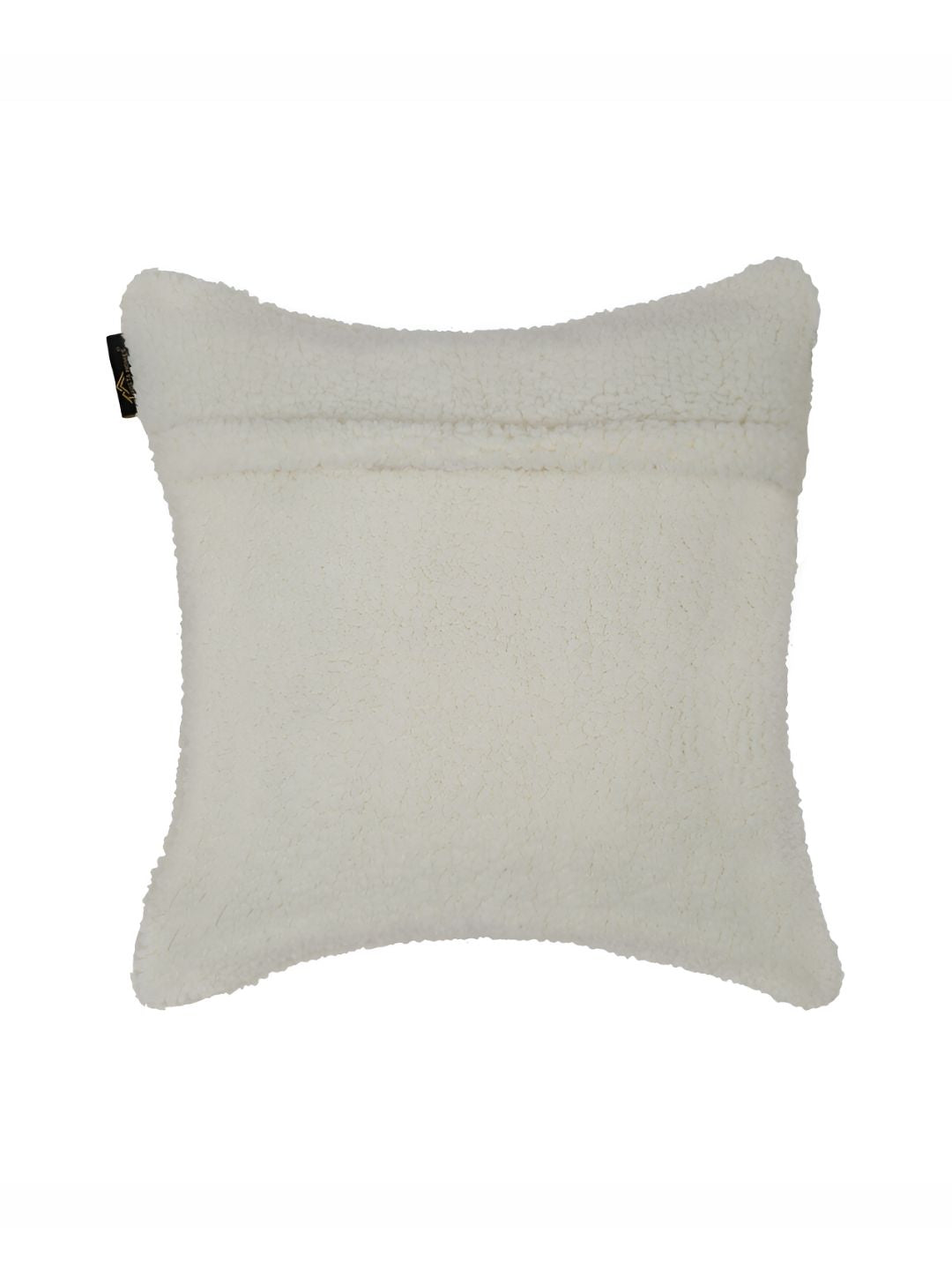 HOSTA HOMES Cream-Coloured 2 Pieces Fur Square Cushion Covers