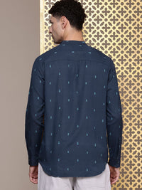 House of Pataudi Men Embroidered Mandarin Collar Thread Work Kurta