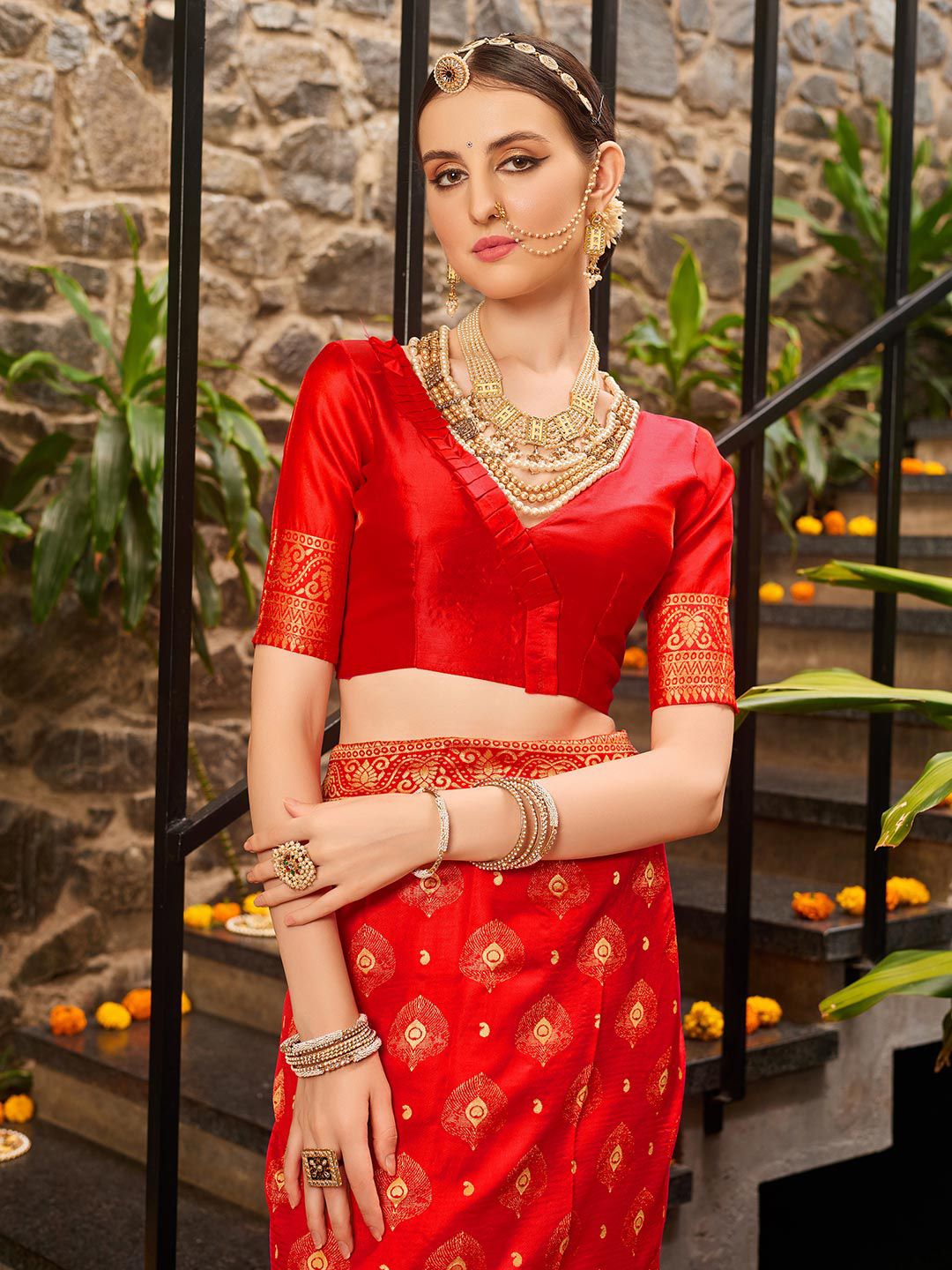 KALINI Ethnic Motifs Woven Design Zari Detail Paithani Saree