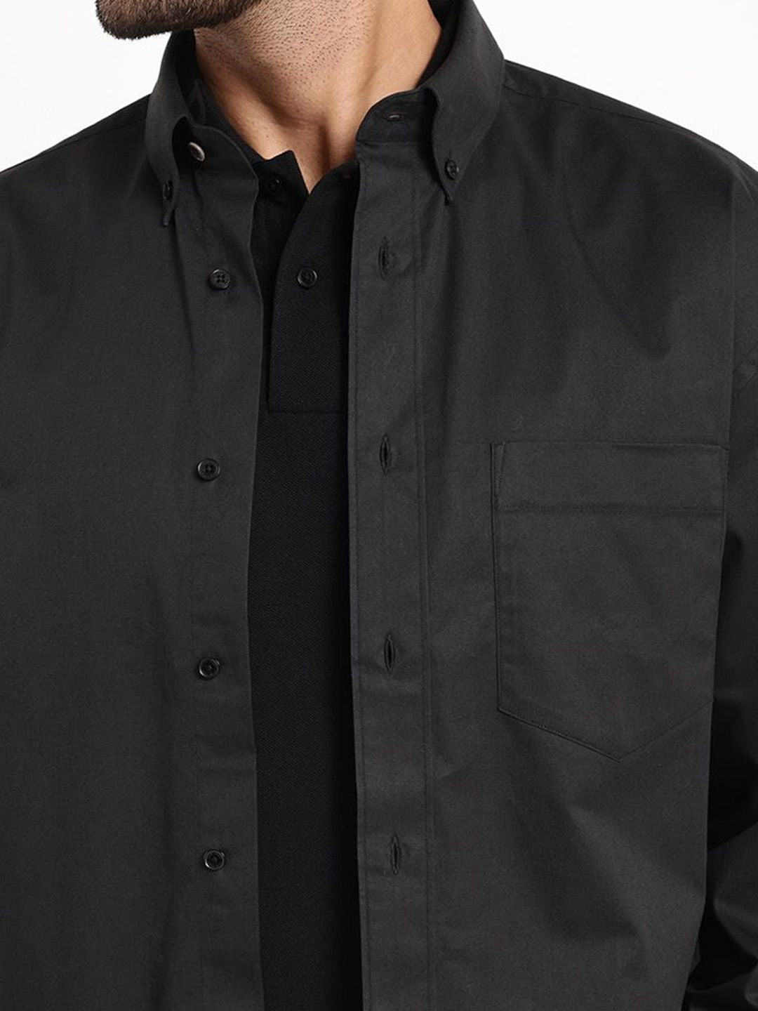 RARE RABBIT Men Zord Boxy Spread Collar Shirt