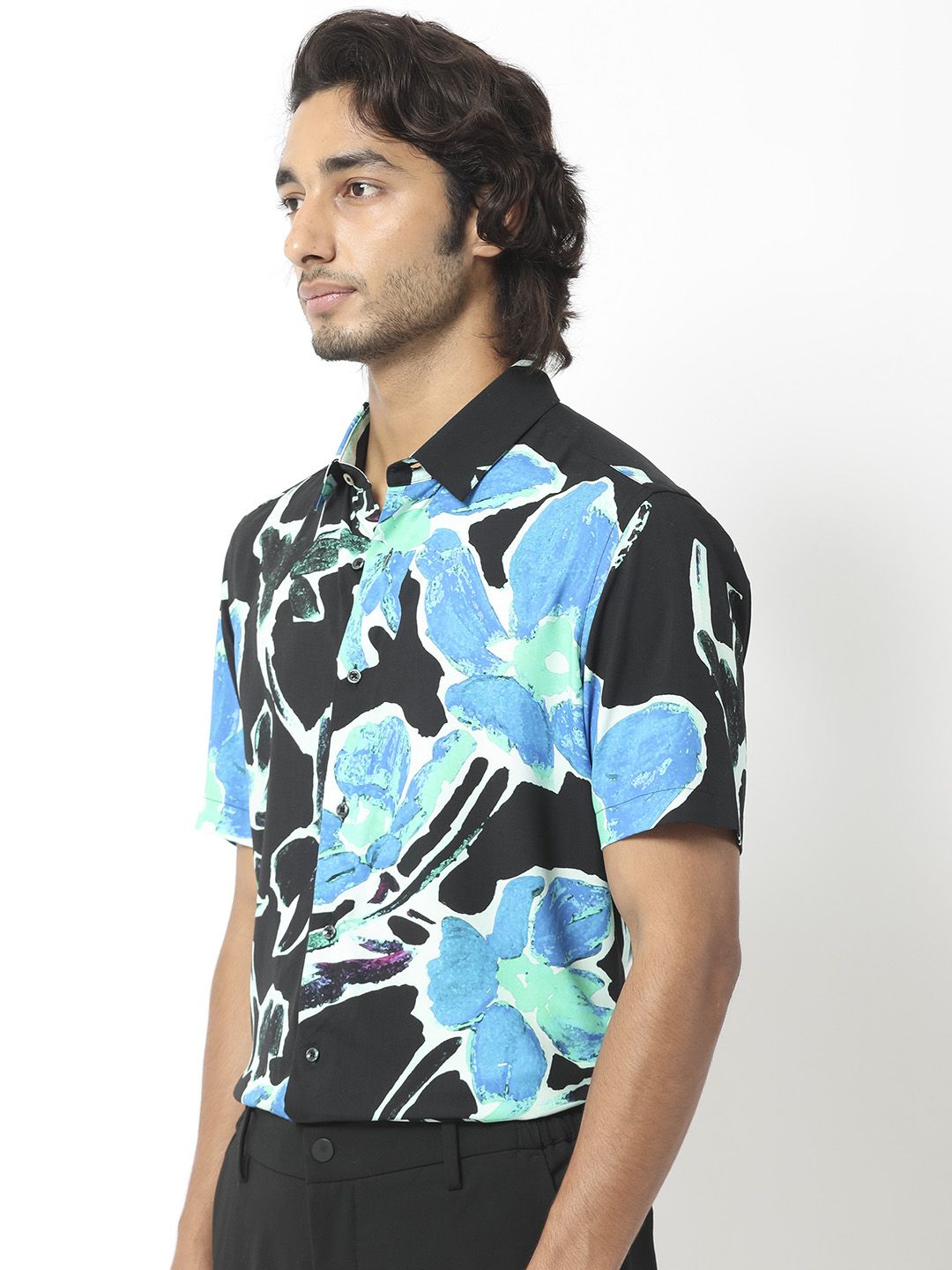 RARE RABBIT Men Agata Slim Fit Printed  Cotton Shirt