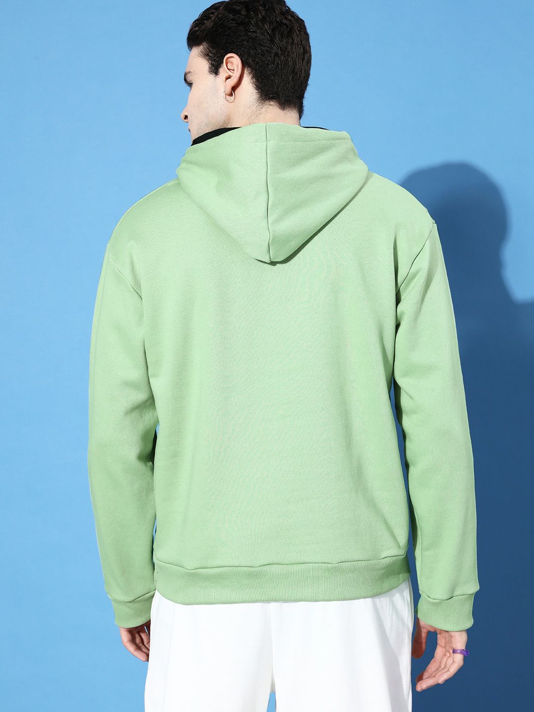 DILLINGER Men Typography Oversized Hooded Fleece Sweatshirt
