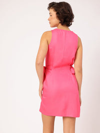 DressBerry Barbiecore Chic Pocket Detail Sheath Dress