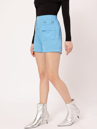DressBerry Solid High-Rise Shorts