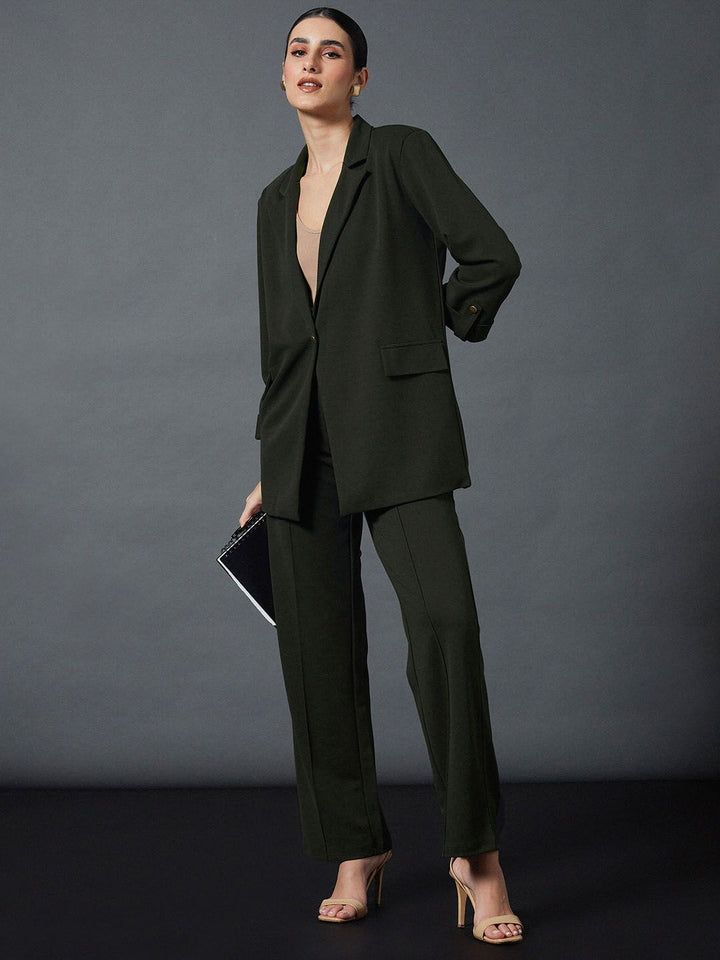 SASSAFRAS worklyf Straight Fit High Rise Plain Strechable Parallel Trousers