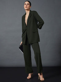 SASSAFRAS worklyf Straight Fit High Rise Plain Strechable Parallel Trousers