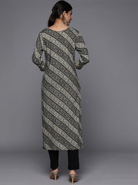 Varanga Women Black & Beige Bandhani Printed Indie Prints Kurta