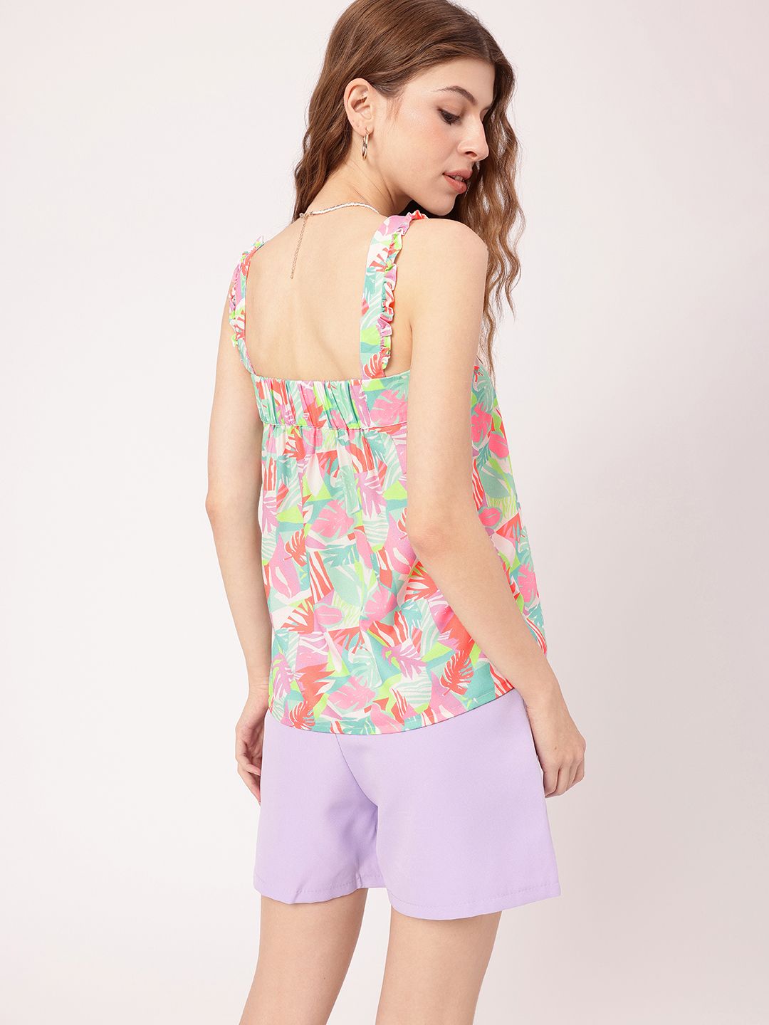 Tropical Fetish Shoulder Straps Gathers Regular Top