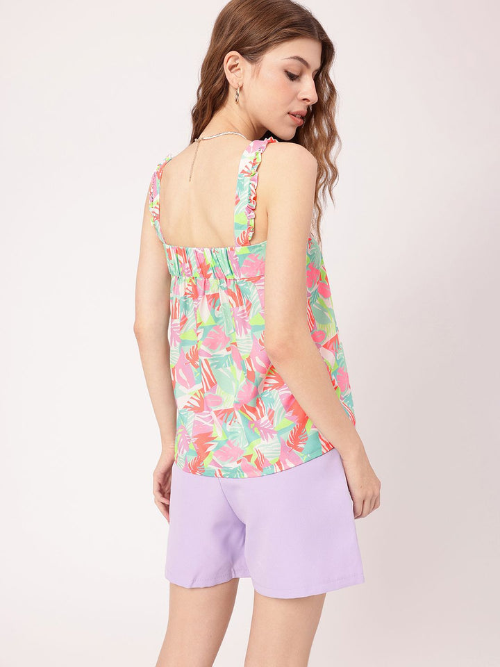Tropical Fetish Shoulder Straps Gathers Regular Top