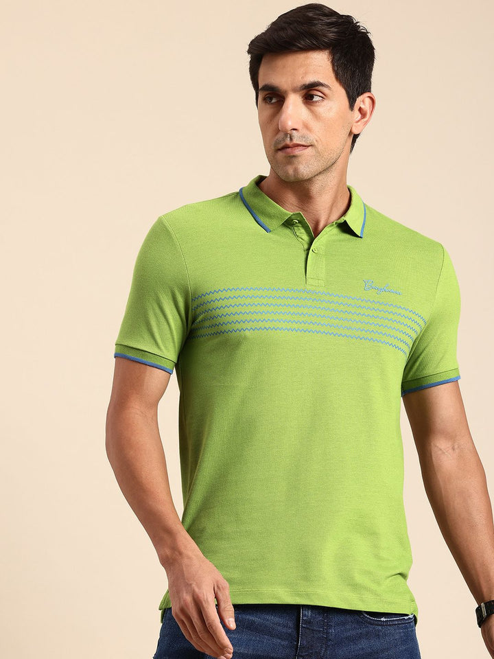 Being Human Geometric Printed Polo Collar Pure Cotton T-shirt