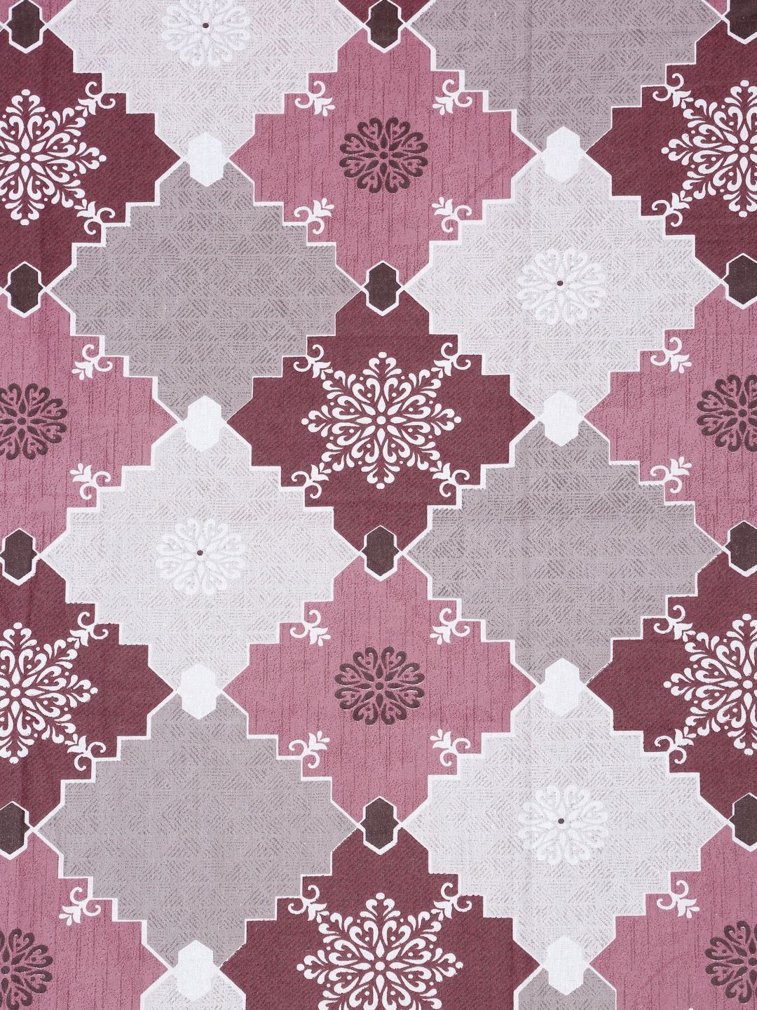 Myntra Elegant Homes Pink Geometric Pure Cotton 400TC Double King Bedsheet Set-2.5mX2.25m