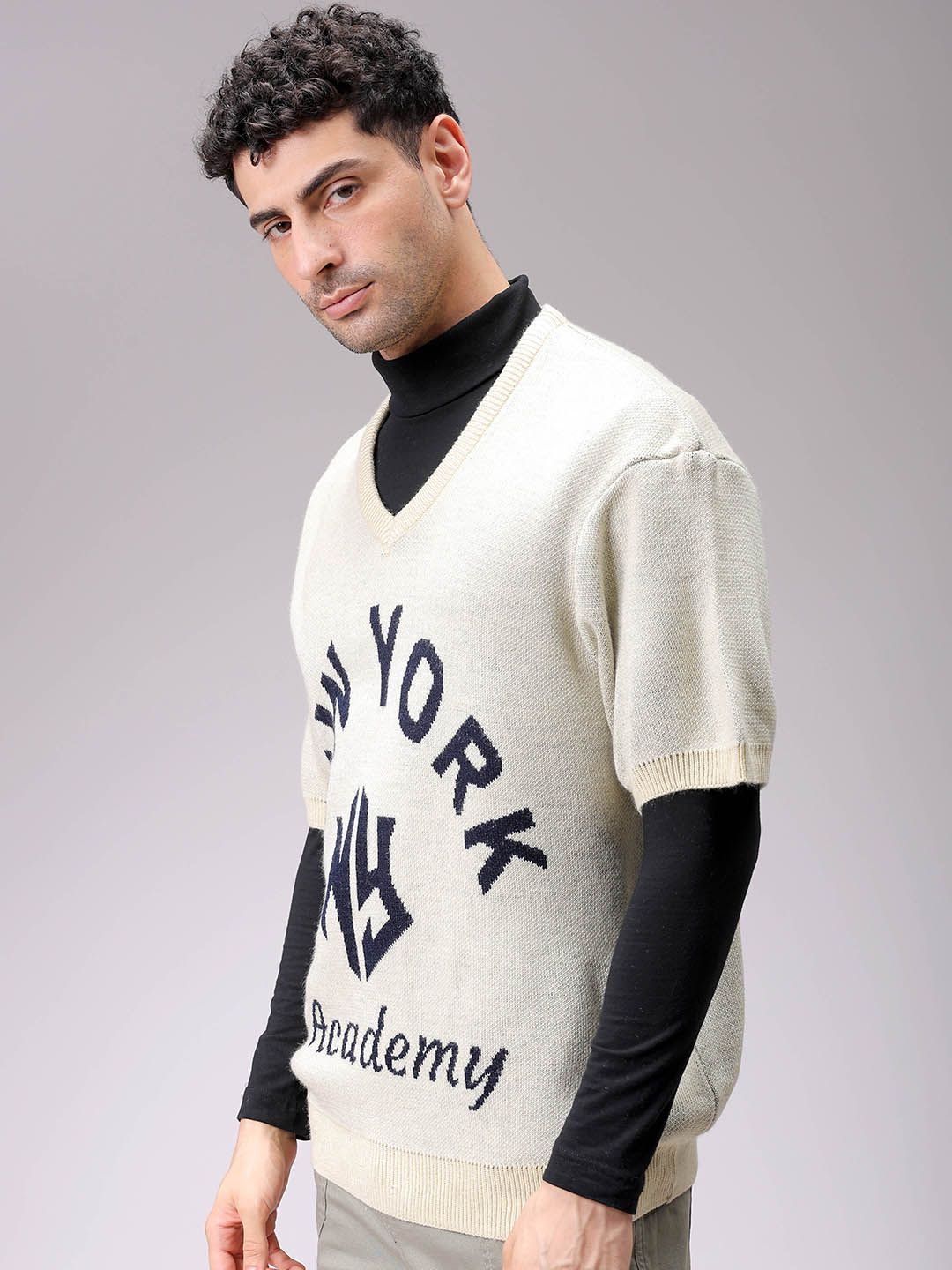 The Indian Garage Co Men Typography Printed Short Sleeves Pullover
