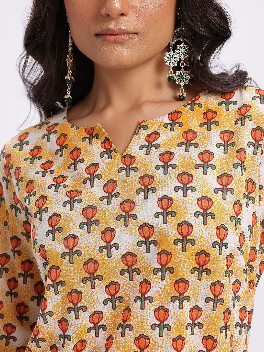 Anouk Women Floral Printed Regular Pure Cotton Kurta with Trousers & With Dupatta