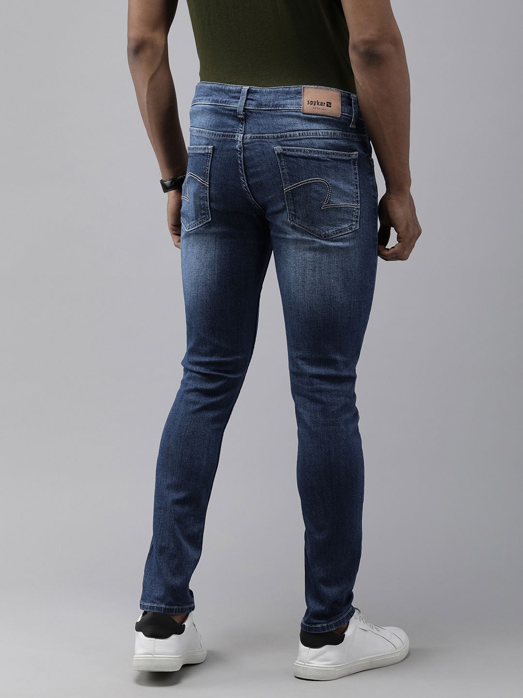 SPYKAR Men Super Skinny Fit Low-Rise Light Fade Stretchable Jeans