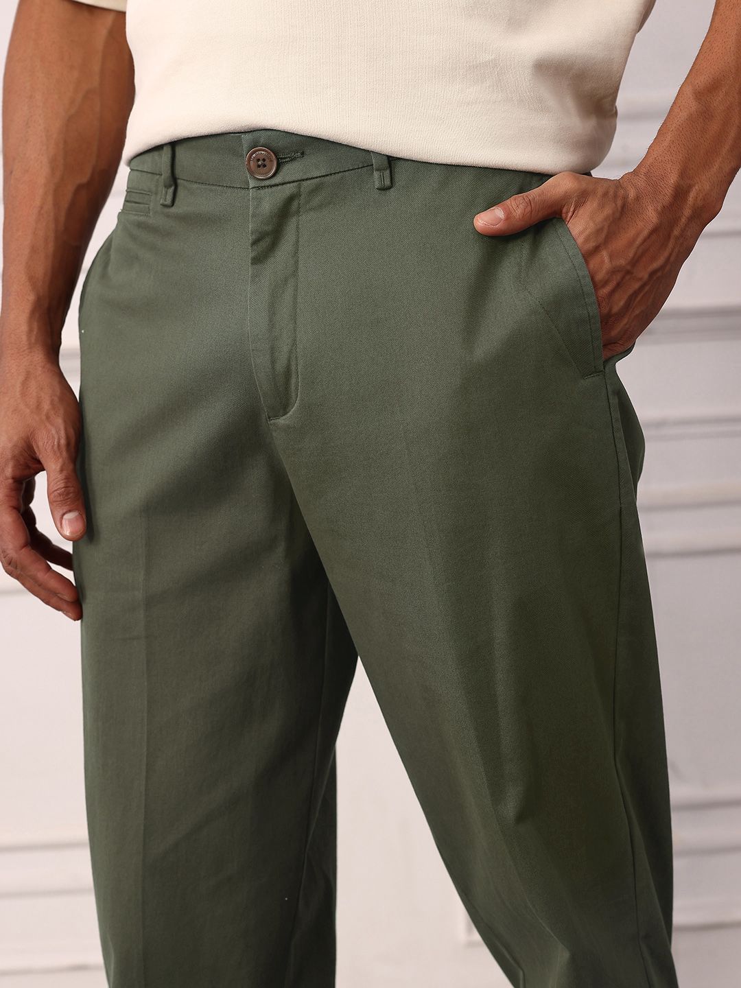 Mr Bowerbird Men Mid-Rise Liberal Fit Heritage Trousers